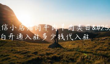 微信小店猪肉牛肉羊肉类目报白开通入驻多少钱代入驻缩略图